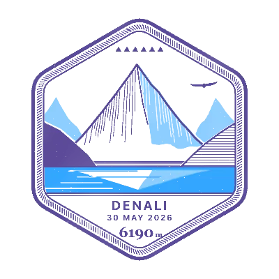 Stamp of Denali, 6190 m