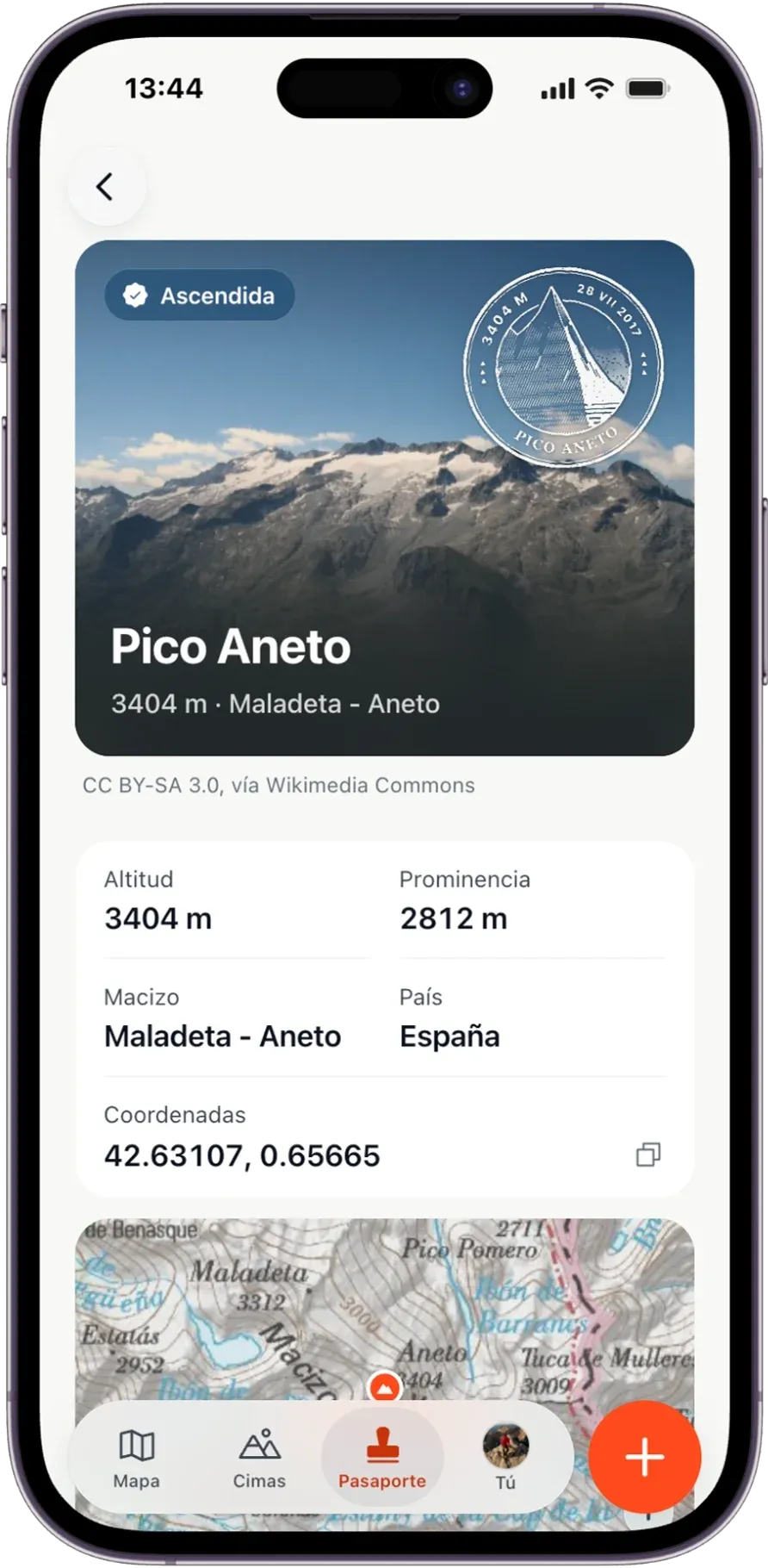 Pico Aneto page: 3404 m, 2812 m prominence, Maladeta massif